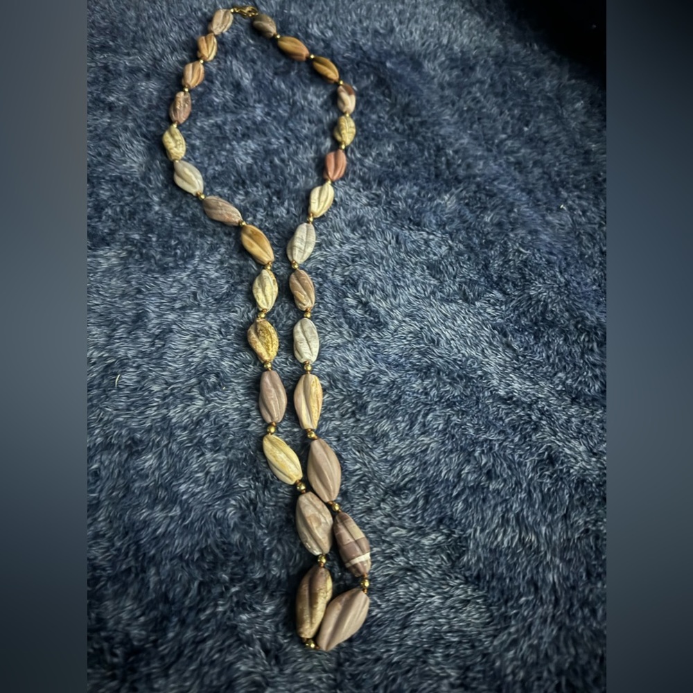 Beautiful Wood Like Necklace.   Show stopper. Ready for Shipping